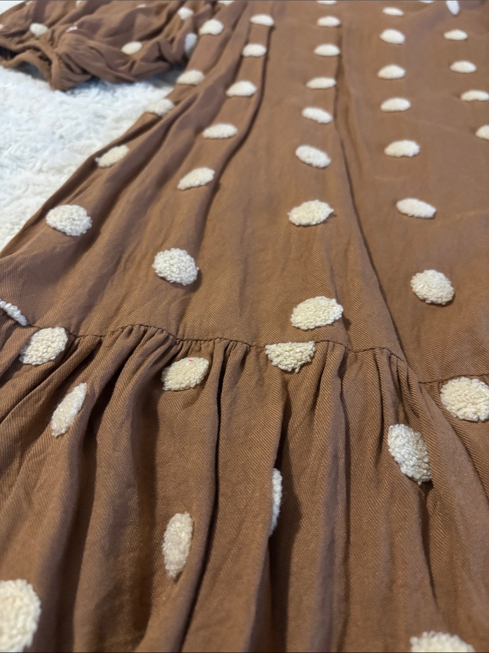 Blu Pepper Brown Dress with Cream Polka Dots - Picture 4 of 6